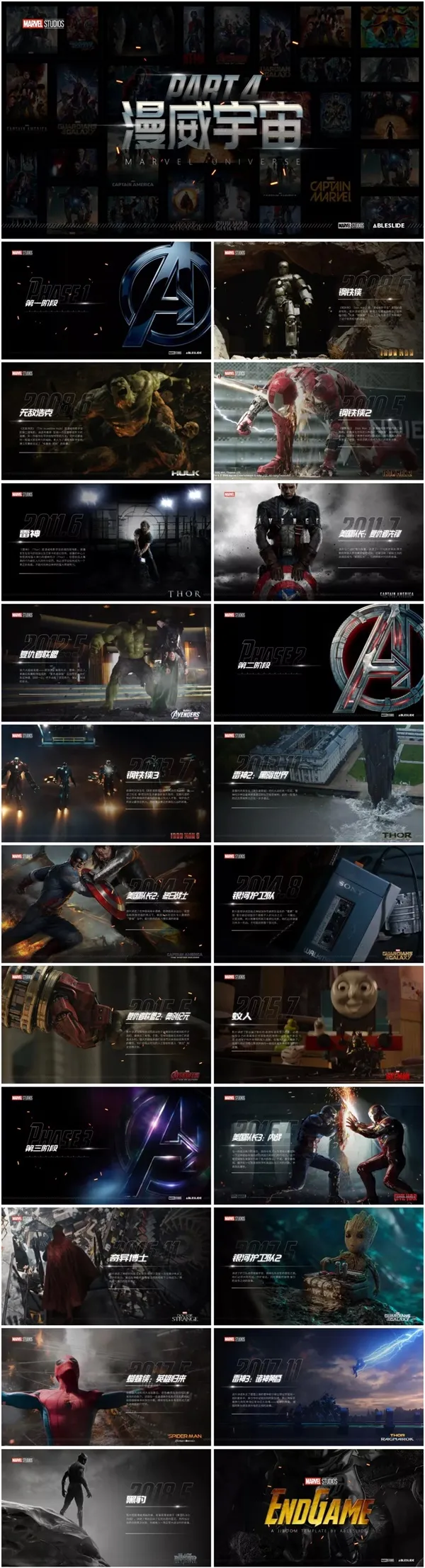 历时7天，168小时，超过100页的「复仇者联盟」PPT 免费下载！