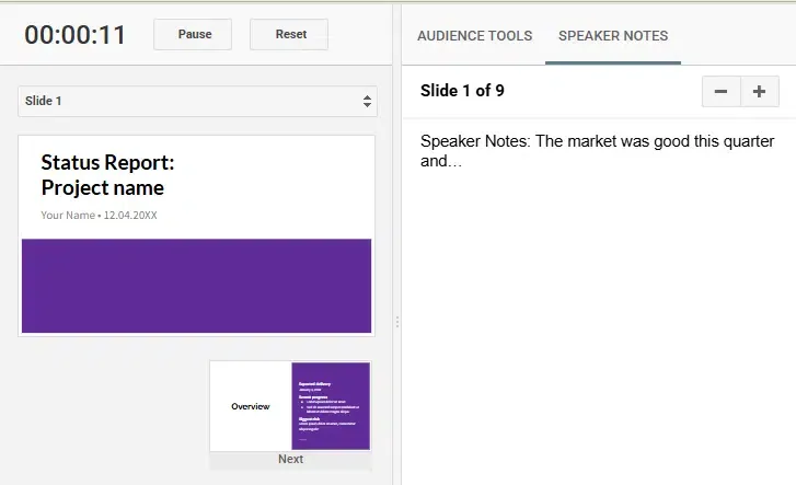 Presenter View Options